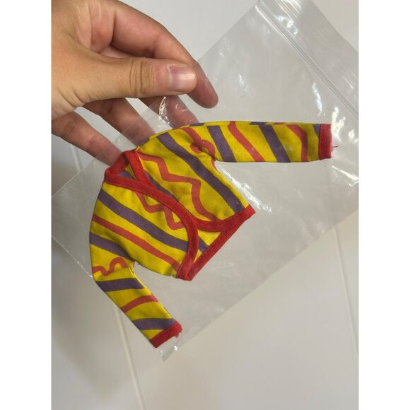 VTG Barbie Doll Colorful Striped Jacket with Red & Yellow Trim Dollwear Fashion - Picture 1 of 3